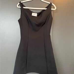 Coperni Black Sheath Mini Dress Cowl Neck Sleeveless